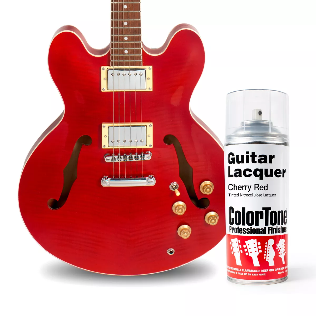 Laca en aerosol ColorTone para guitarra, Cherry Red Laca en aerosol ColorTone para guitarra, Cherry Red