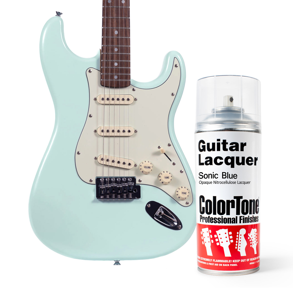 Laca en aerosol ColorTone para guitarra, Sonic Blue