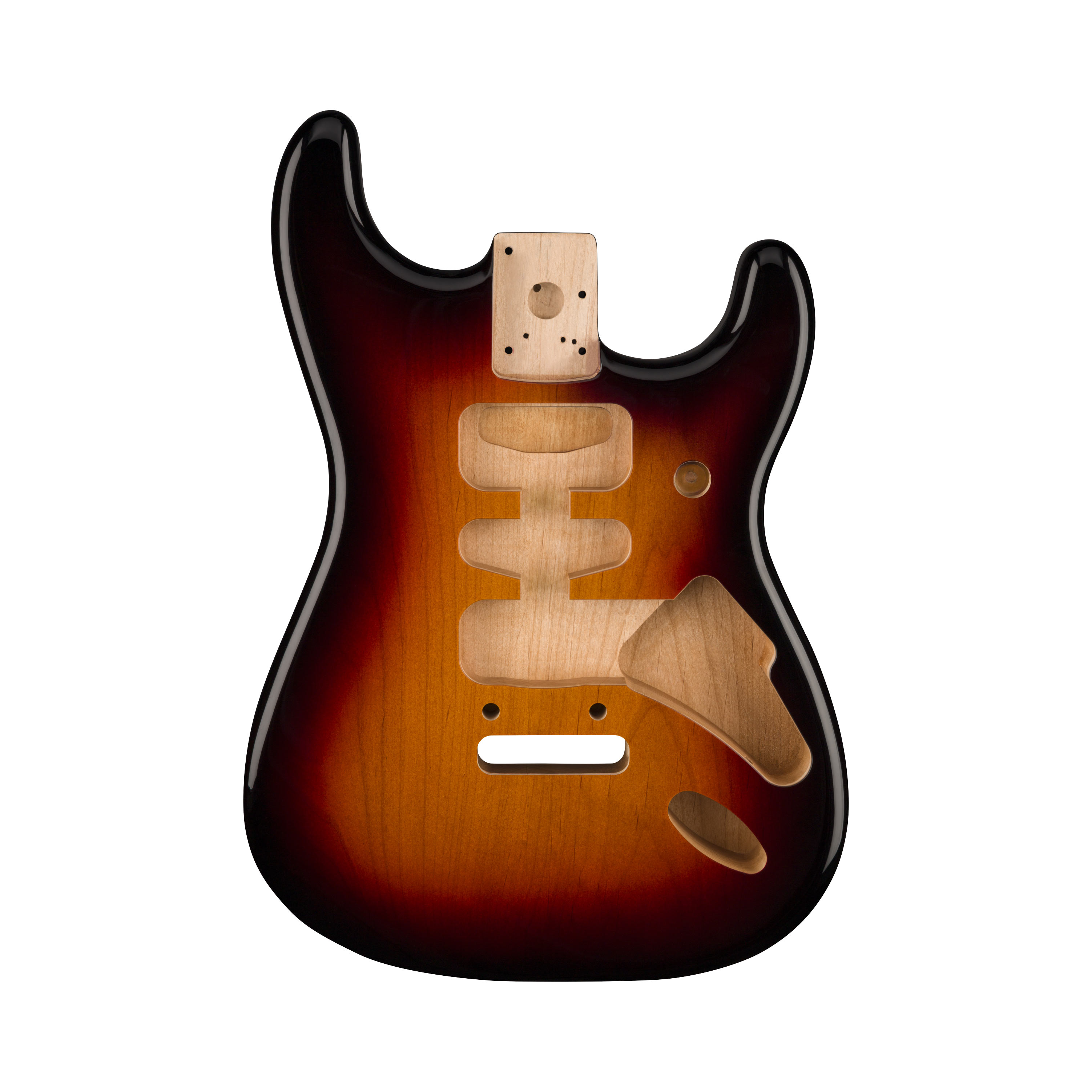 Cuerpo de estratocaster Fender Deluxe, 3-Color con efecto de destellos de sol