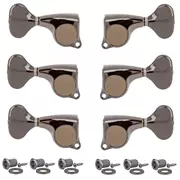 Gotoh Midsize 510 3+3 clavijeros con perillas metálicas, negro Cosmo