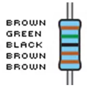 Resistencias, 1.5 K, tolerancia del 1%