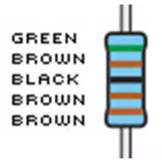 Resistencias, 5.1 K, tolerancia del 1%