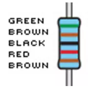 Resistencias, 51 K, tolerancia del 1%