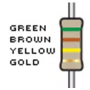 Resistencias, 510 K, tolerancia del 5%