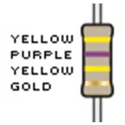 Resistencias, 470 K, tolerancia del 5%