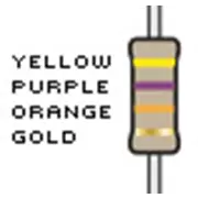 Resistencias, 47 K, tolerancia del 5%