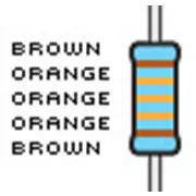 Resistencias, 133 K, tolerancia del 1%