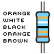 Resistencias, 390 K, tolerancia del 1%