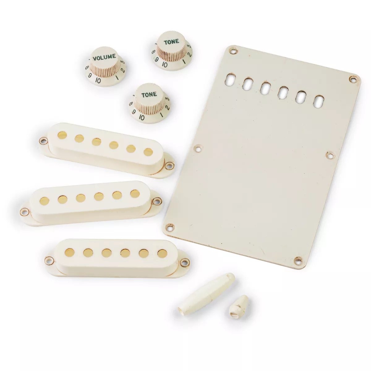 Juego de accesorios añejado GuitarSlinger para Strat Juego de accesorios añejado GuitarSlinger para Strat