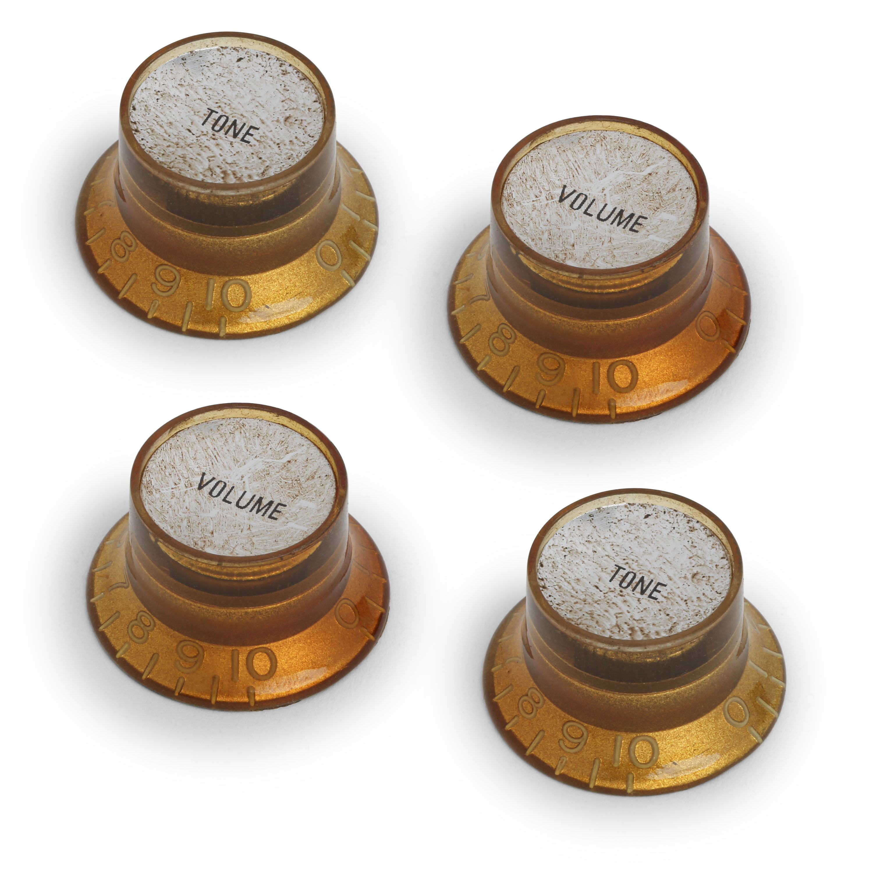 Perillas de reflector de campana GuitarSlinger envejecidas, juego de 4 Perillas de reflector de campana GuitarSlinger envejecidas, juego de 4