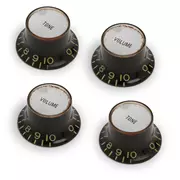 Perillas de reflector de campana GuitarSlinger envejecidas, juego de 4, negro envejecido