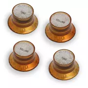 Perillas de reflector de campana GuitarSlinger envejecidas, juego de 4, dorado envejecido