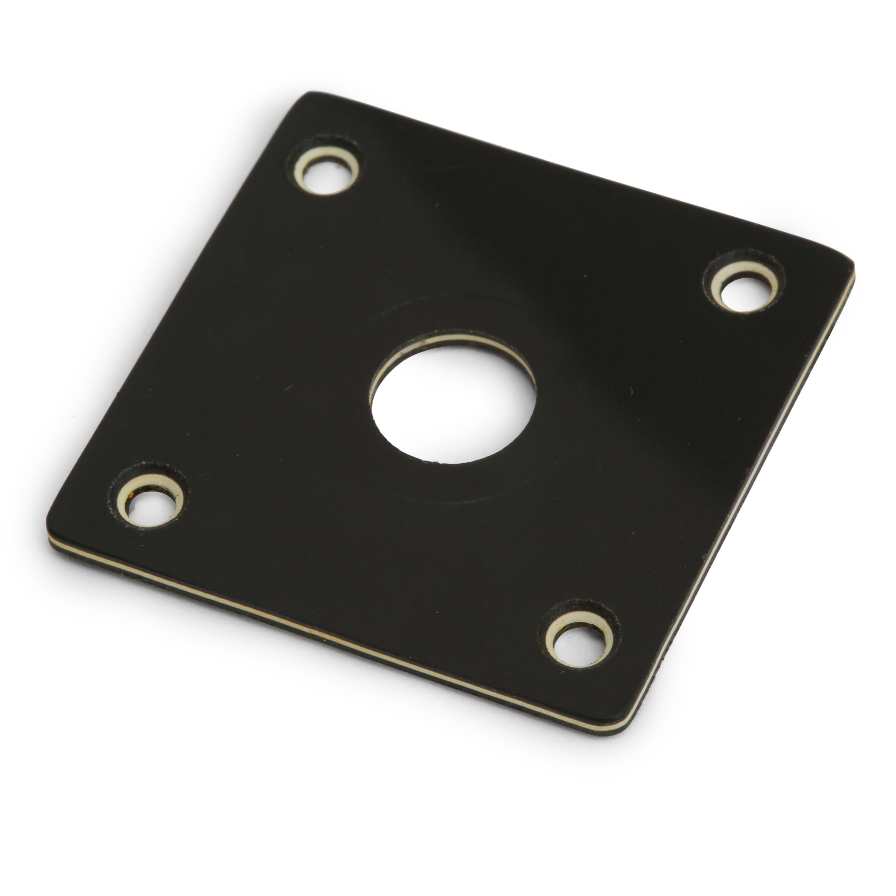 Placa de jack añejada GuitarSlinger para Gibson® Les Paul®, Negro añejado / Blanco / Negro