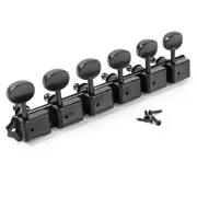 StewMac 6 clavijeros 6 en placa, negro