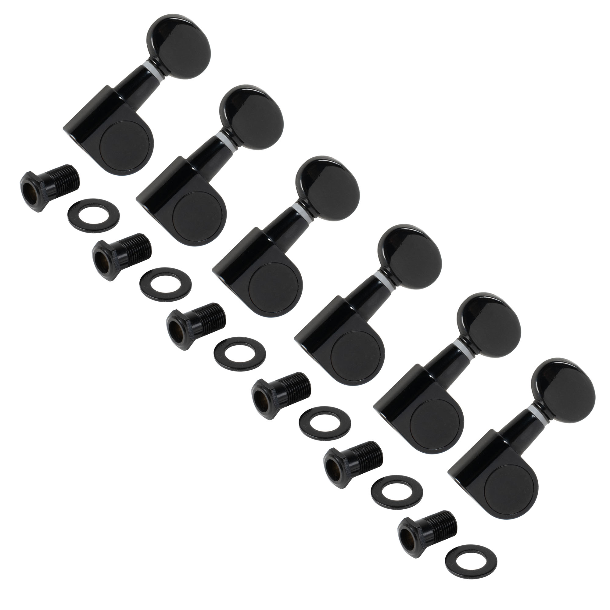 Sintonizadores StewMac 6-In-Line con perilla ovalada Sintonizadores StewMac 6-In-Line con perilla ovalada