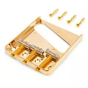 StewMac Puente tradicional roscado 3-Saddle para Telecaster, dorado