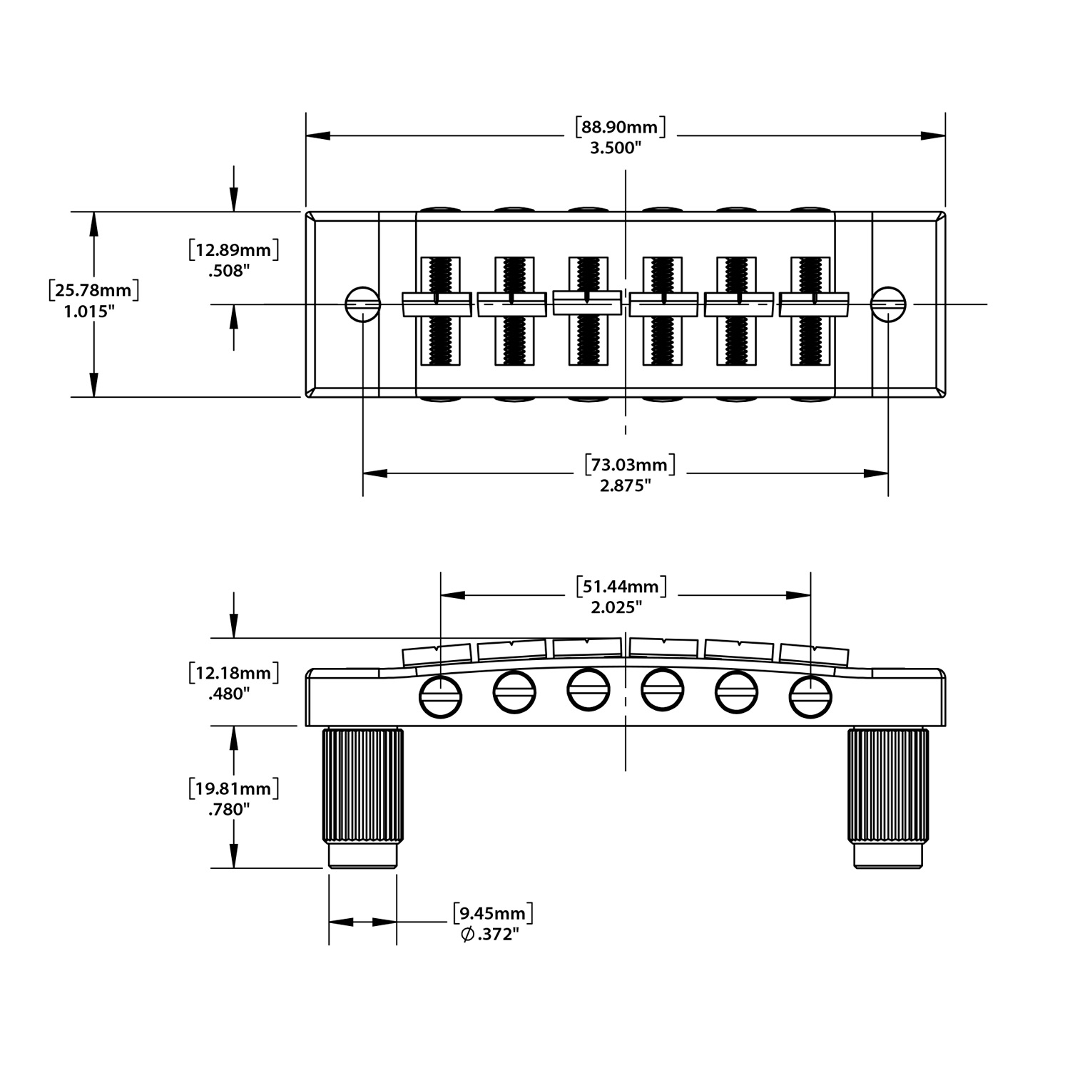 Puente Harmonica Tune-o-matic de StewMac Puente Harmonica Tune-o-matic de StewMac