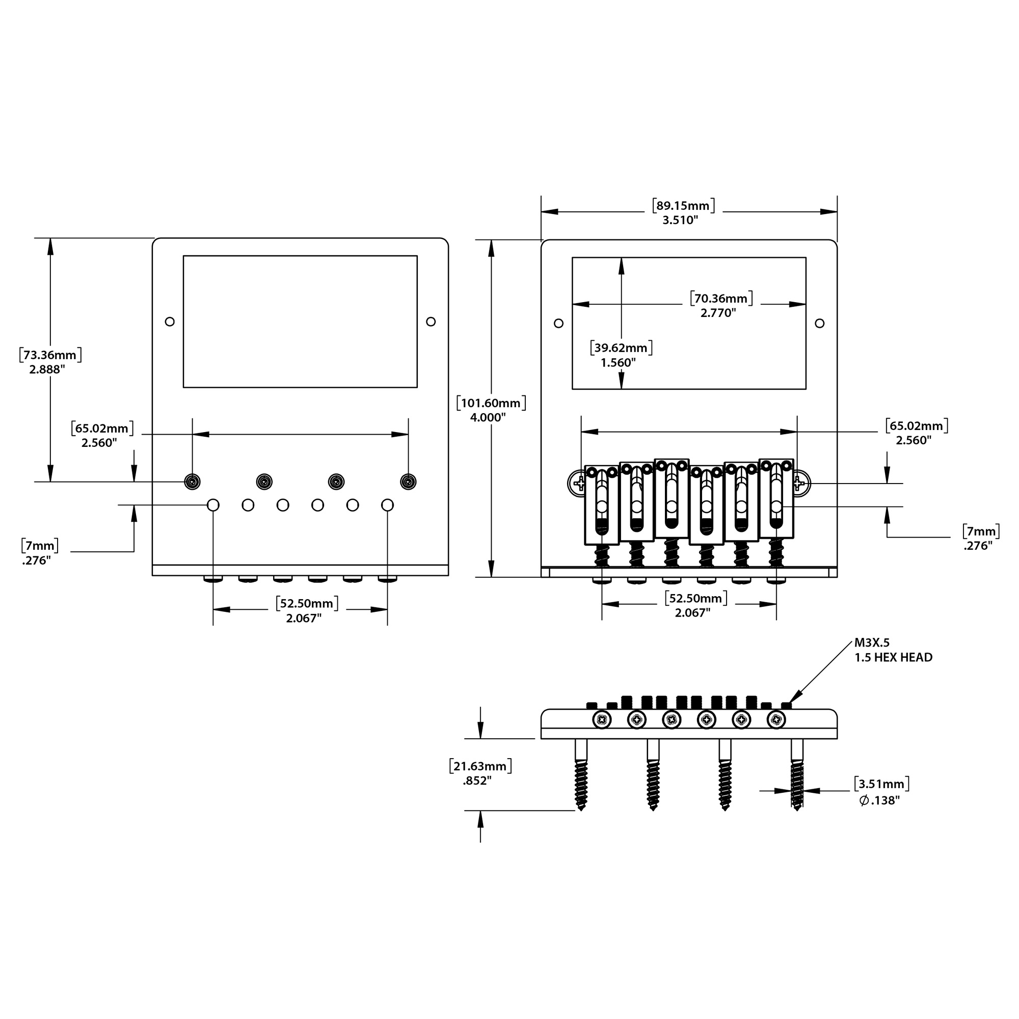 Puente de StewMac diseñado para montar pastilla Humbucker para guitarra Telecaster Puente de StewMac diseñado para montar pastilla Humbucker para guitarra Telecaster