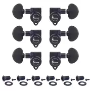 Serie Revolution 3+3 de Kluson con seguro, clavijeros de montaje E, negro mate