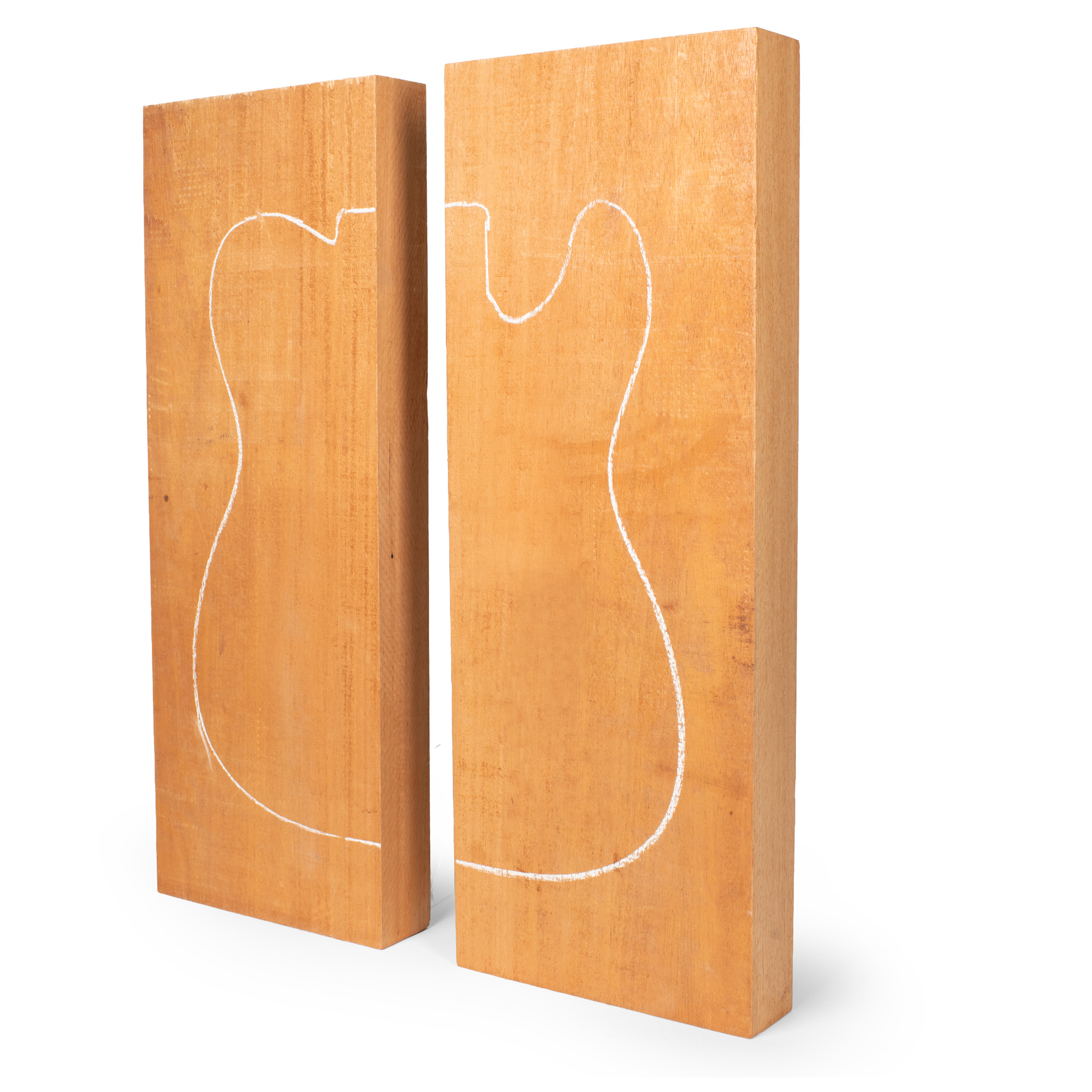 Cuerpo cuerpo en bruto de caoba hondureña, 2-Piece, sin pegar, sin lijar