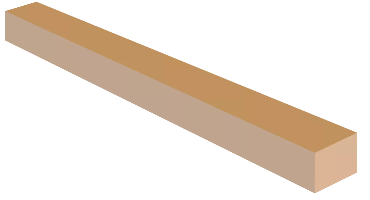 Korina (White Limba) en blanco para mástil, AA, 2" x 3" x 36"