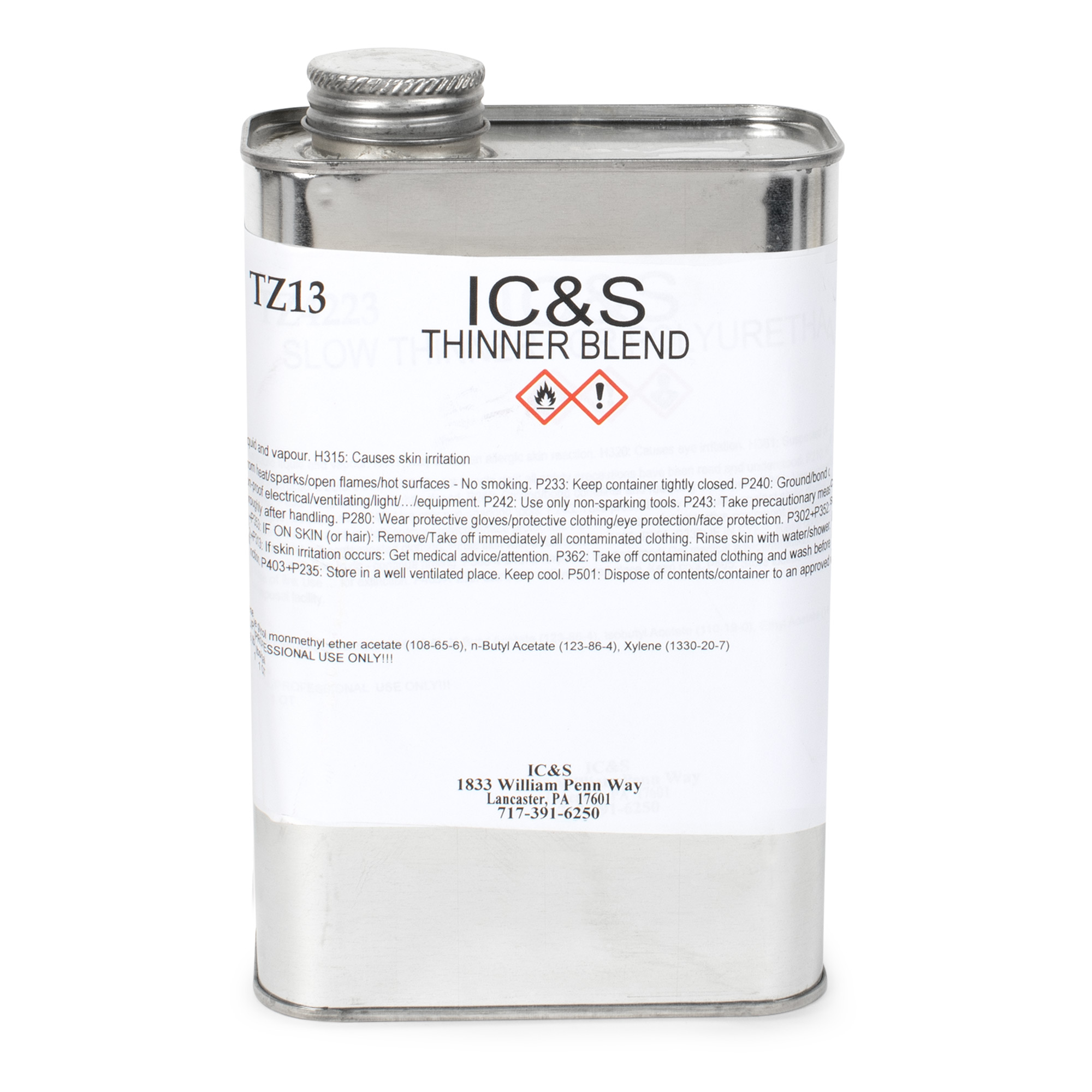 Acabados y disolventes de poliuretano Ilva, mezcla del diluyente IC&S