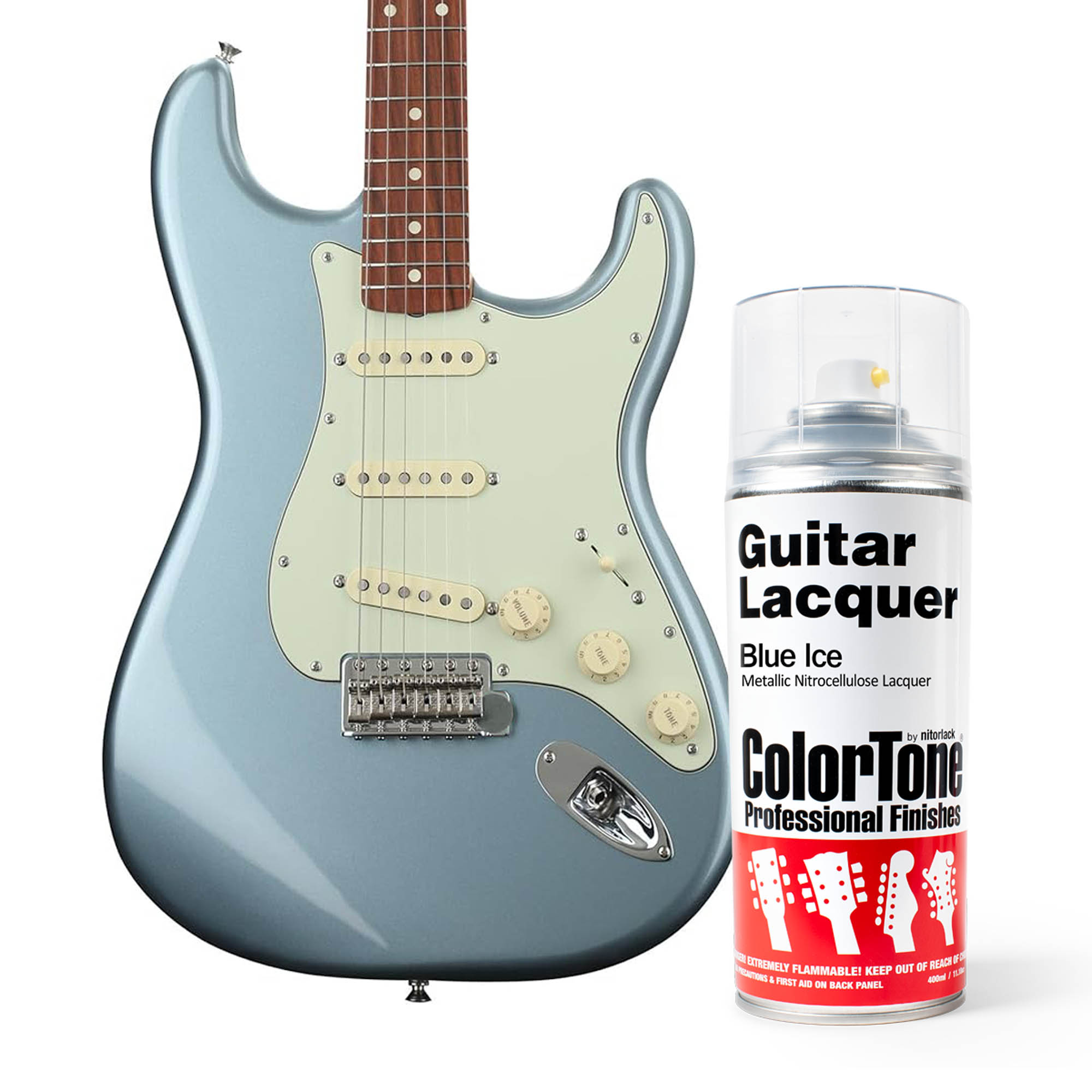 Laca en aerosol ColorTone para guitarra, Ice Blue