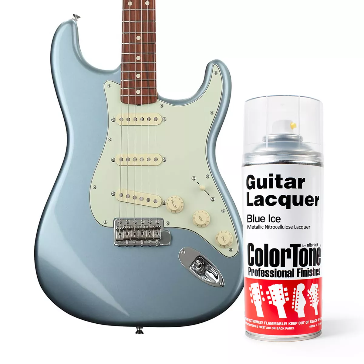 Laca en aerosol ColorTone para guitarra, Ice Blue Laca en aerosol ColorTone para guitarra, Ice Blue