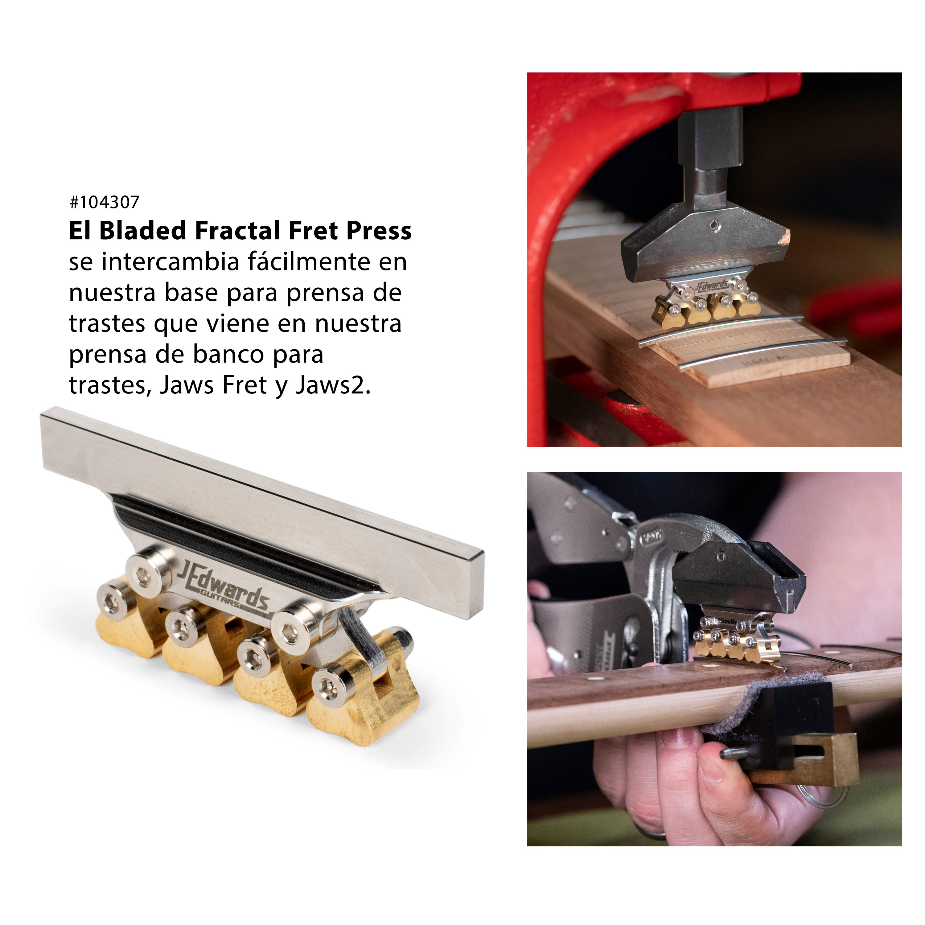 J Edwards Bladed Fractal Fret Press (prensa fractal con cuchilla)