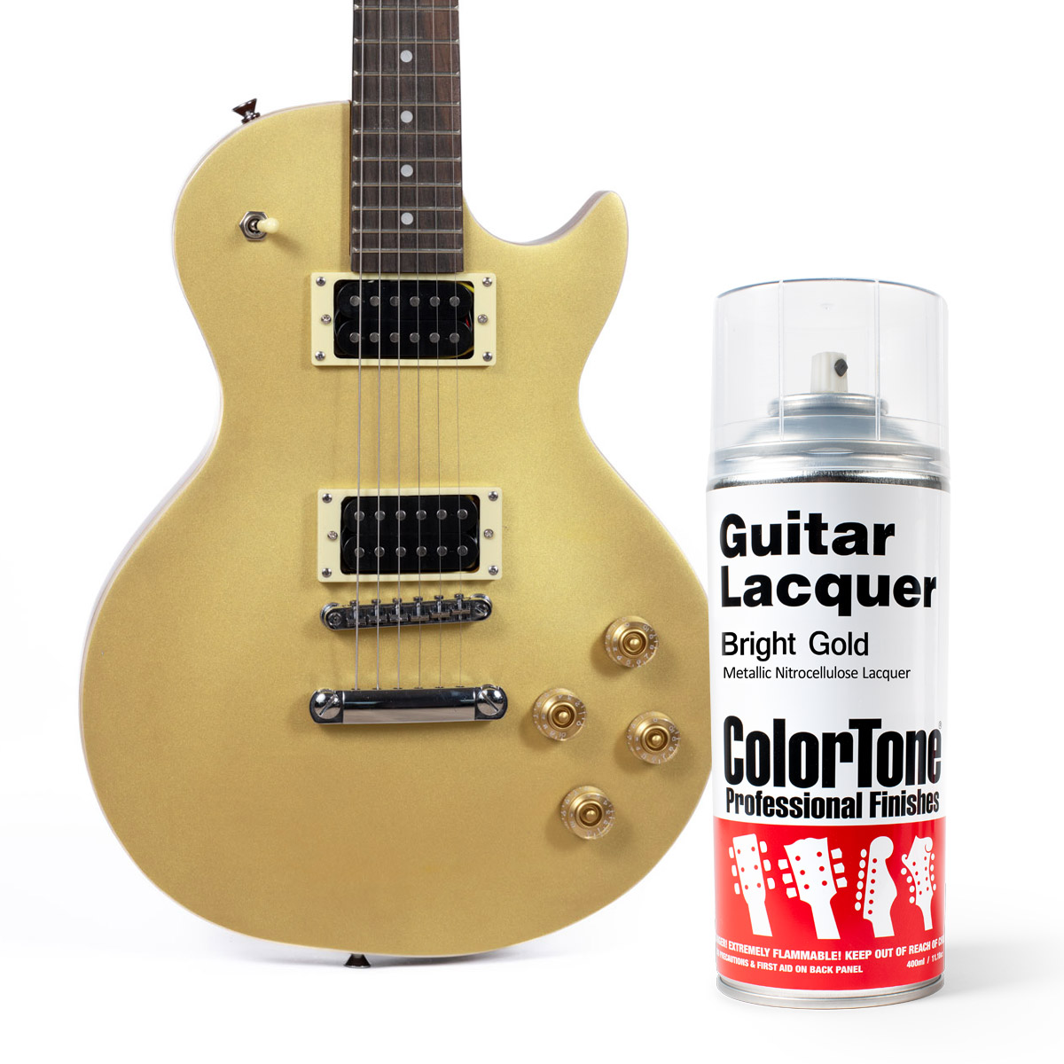 Laca en aerosol ColorTone para guitarra, Bright Gold