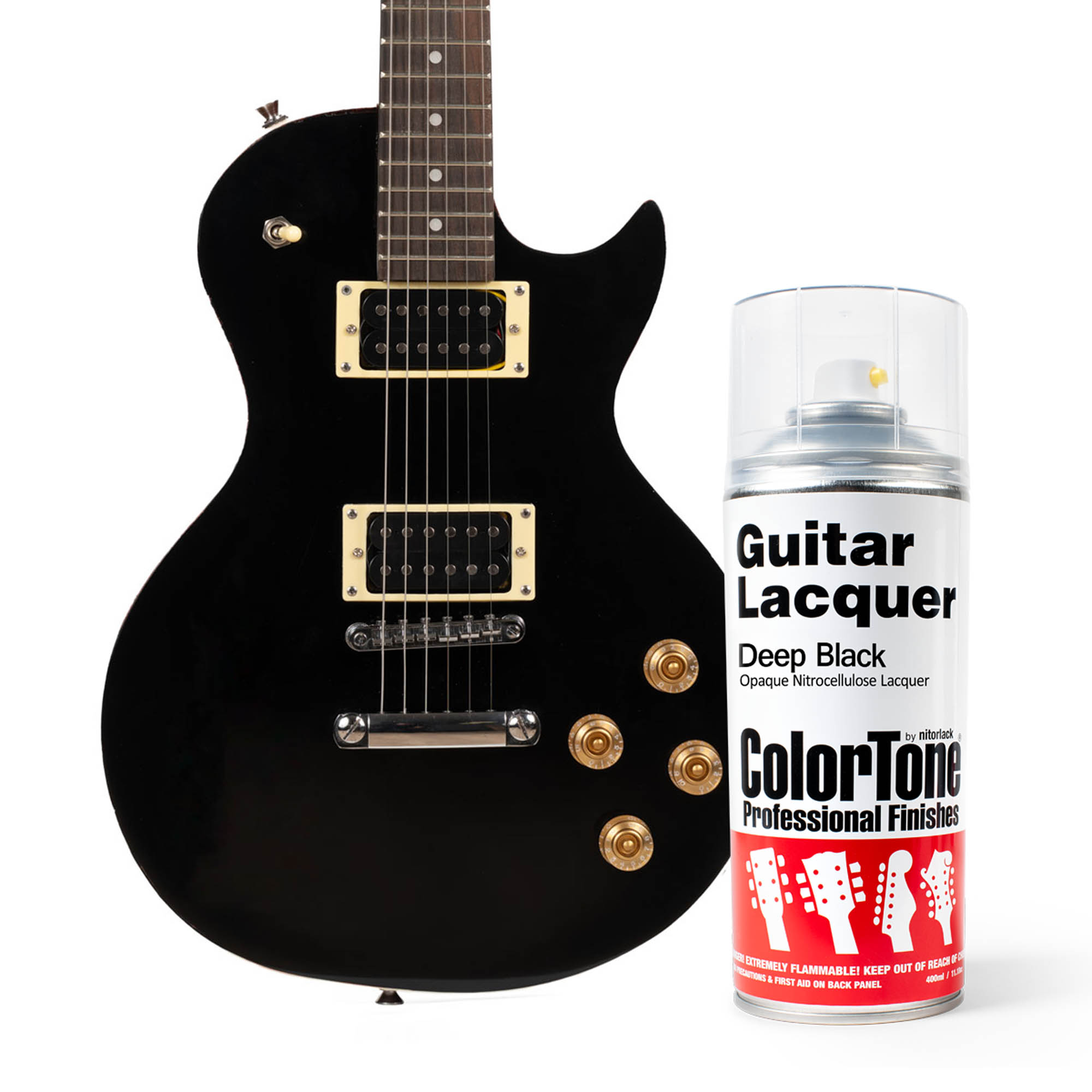 Laca en aerosol ColorTone para guitarra, Deep Black