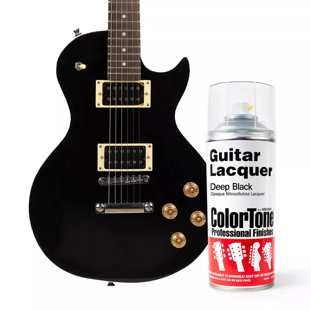 Laca en aerosol ColorTone para guitarra, Deep Black Laca en aerosol ColorTone para guitarra, Deep Black