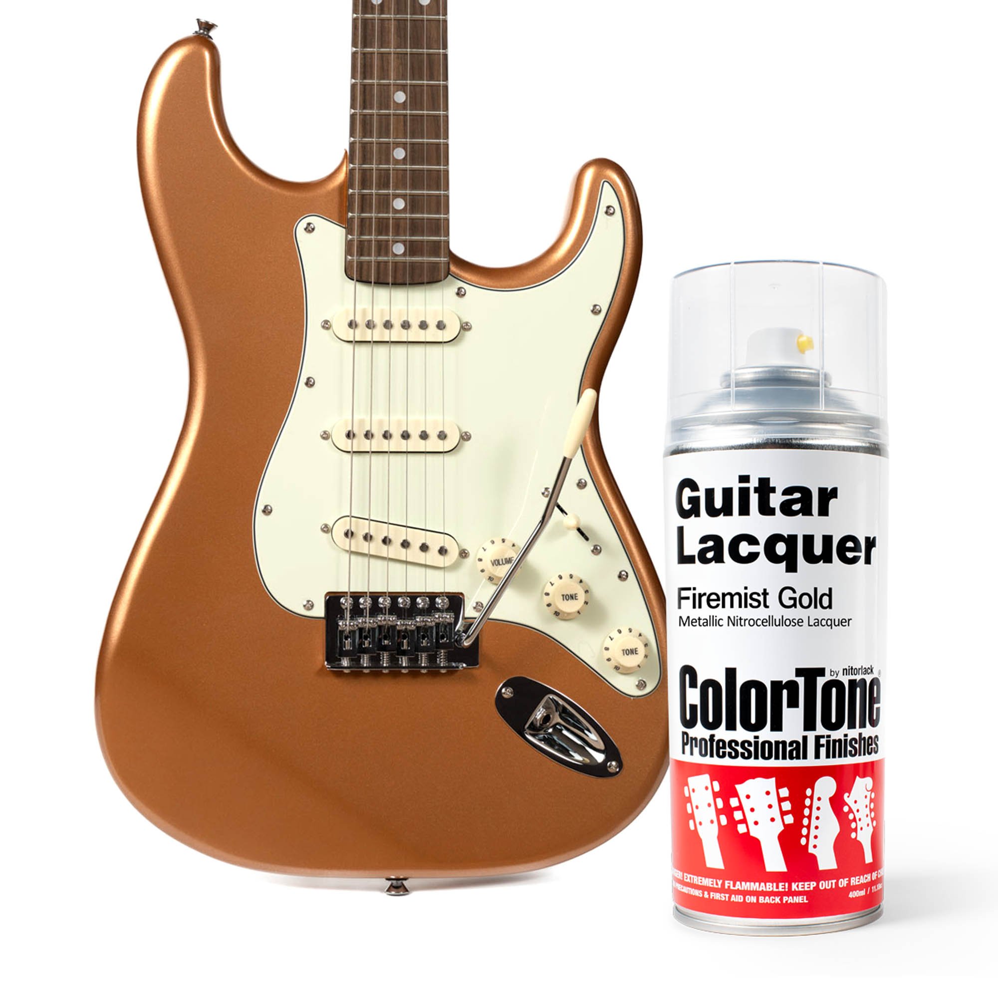 Laca en aerosol ColorTone para guitarra, Firemist Gold