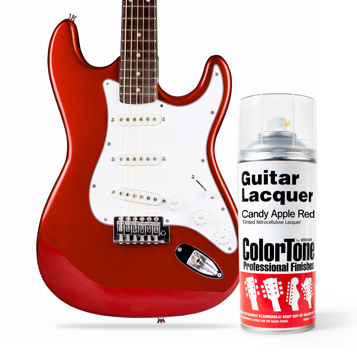 Laca en aerosol ColorTone para guitarra, Candy Apple Red