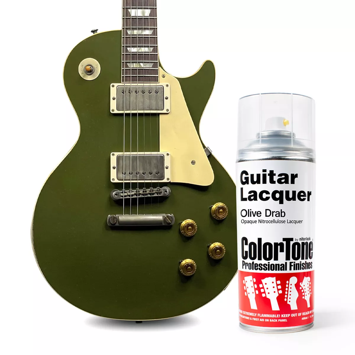 Laca en aerosol ColorTone para guitarra, Olive Drab Laca en aerosol ColorTone para guitarra, Olive Drab
