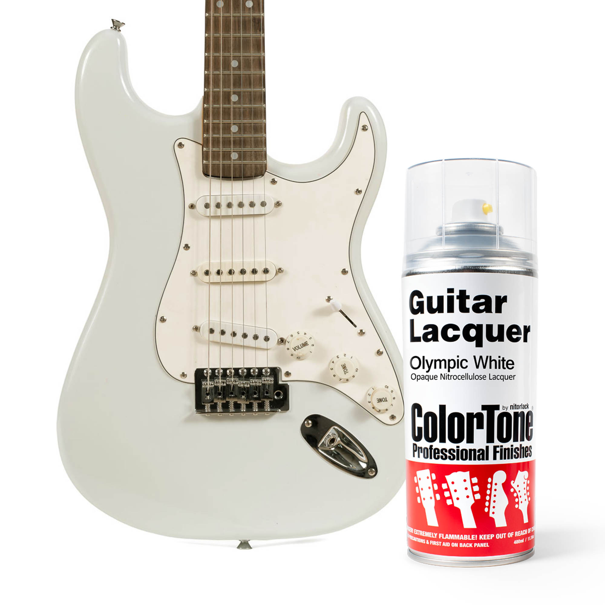 Laca en aerosol ColorTone para guitarra, Olympic White