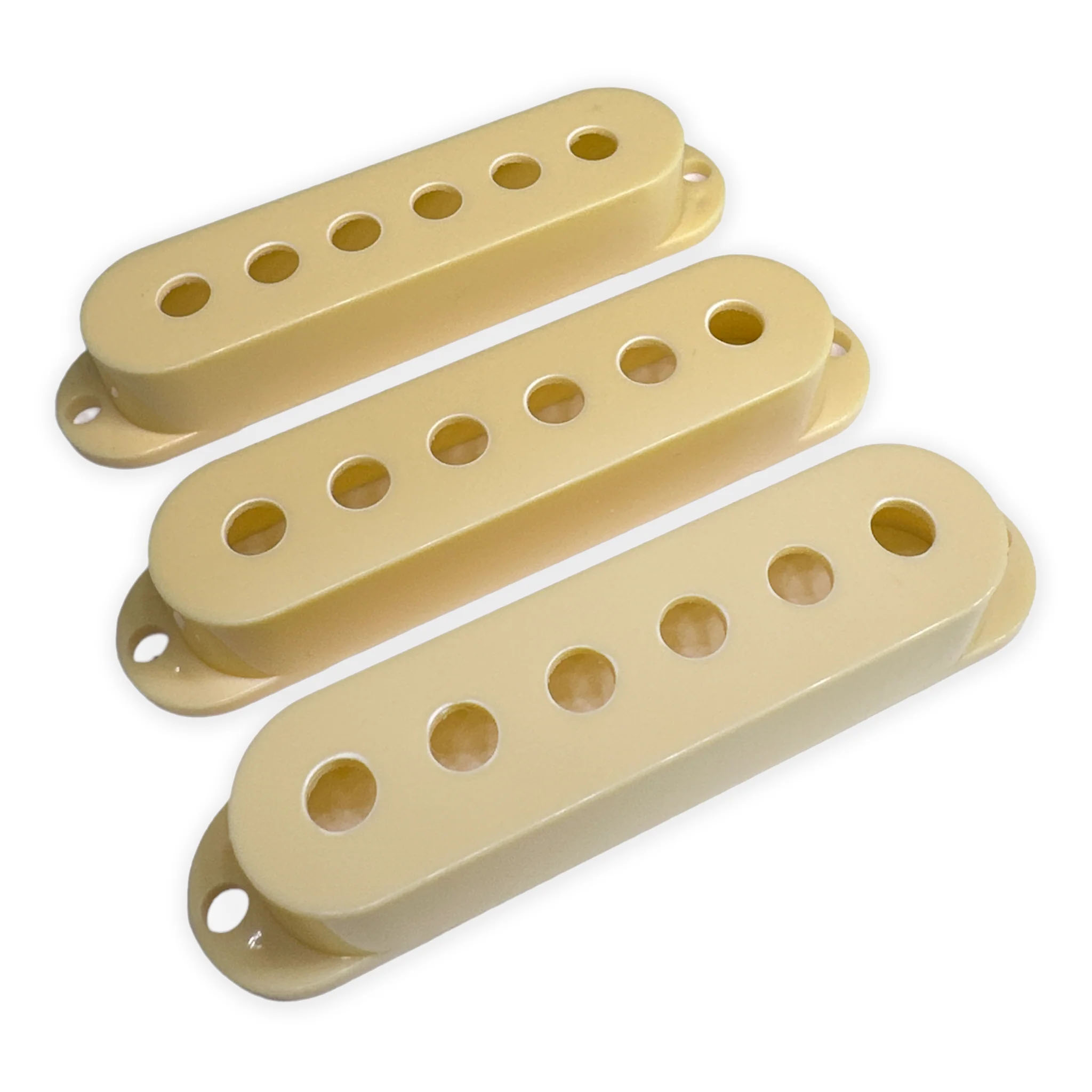 StewMac Pickup Cover Set with Vintage Spacing, Aged White/Cream