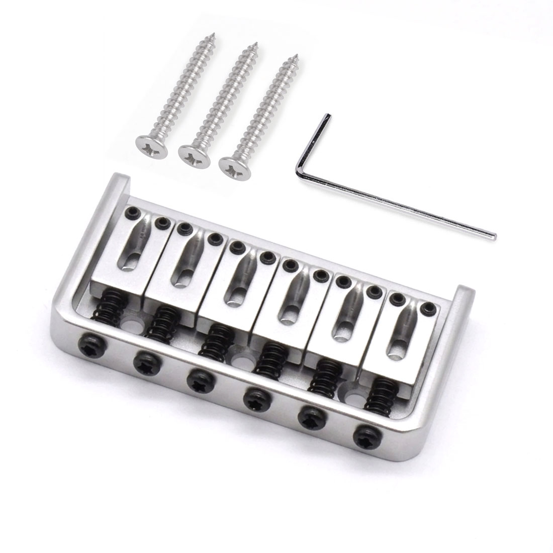 Puente Hardtail StewMac 6-String, cuerpo pasante, cromo satinado