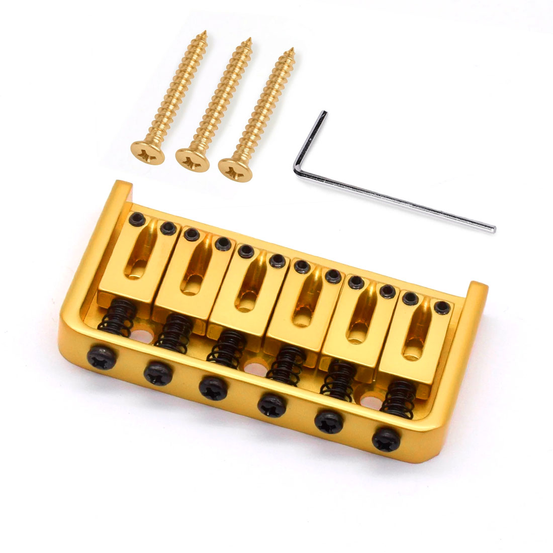 Puente Hardtail StewMac 6-String, cuerpo cruzado, oro satinado