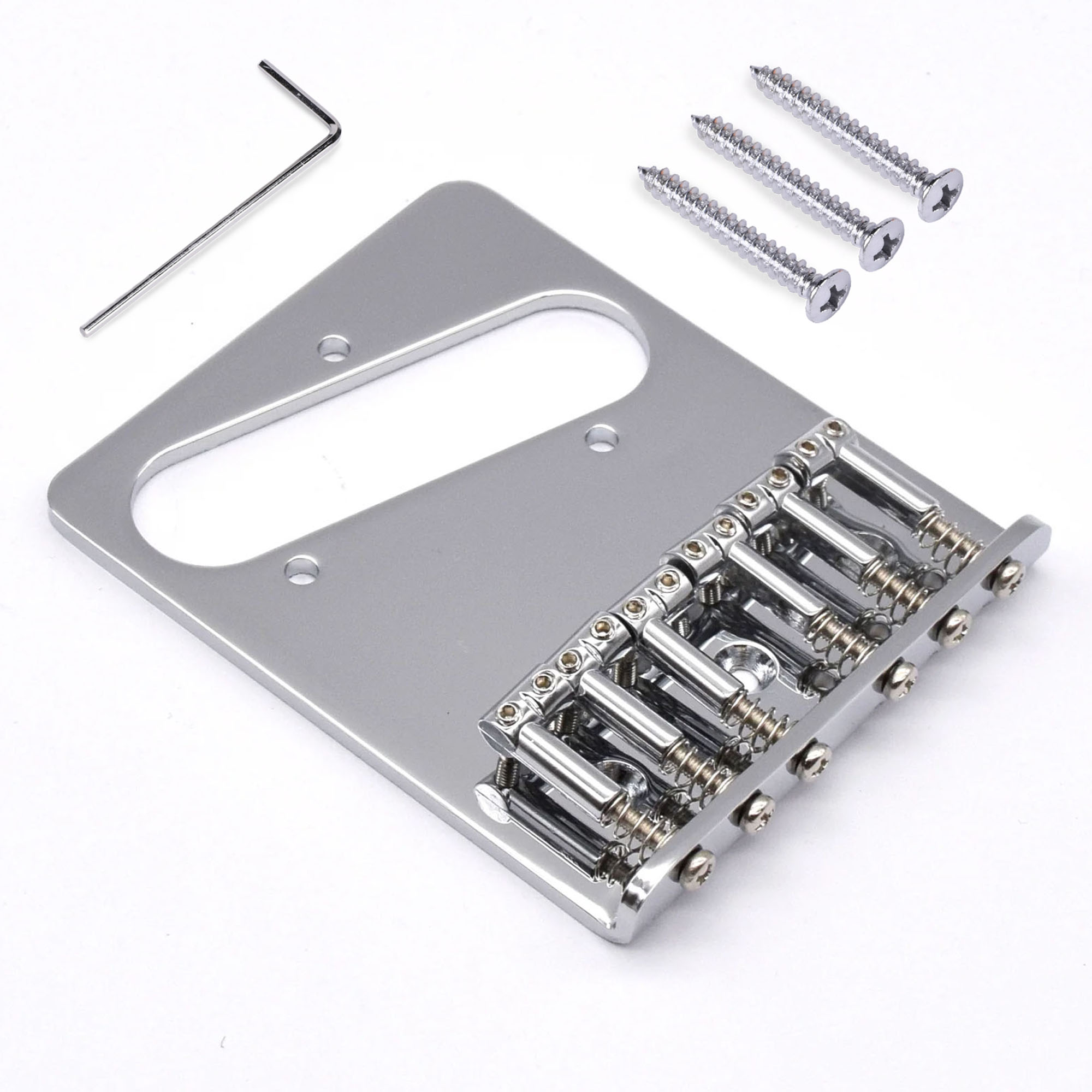 StewMac Puente 6-Saddle para Tele, Chrome