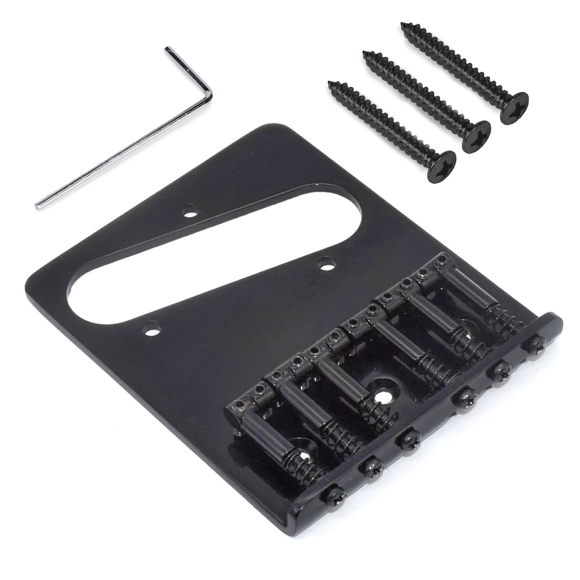 StewMac Puente 6-Saddle para Tele, Negro