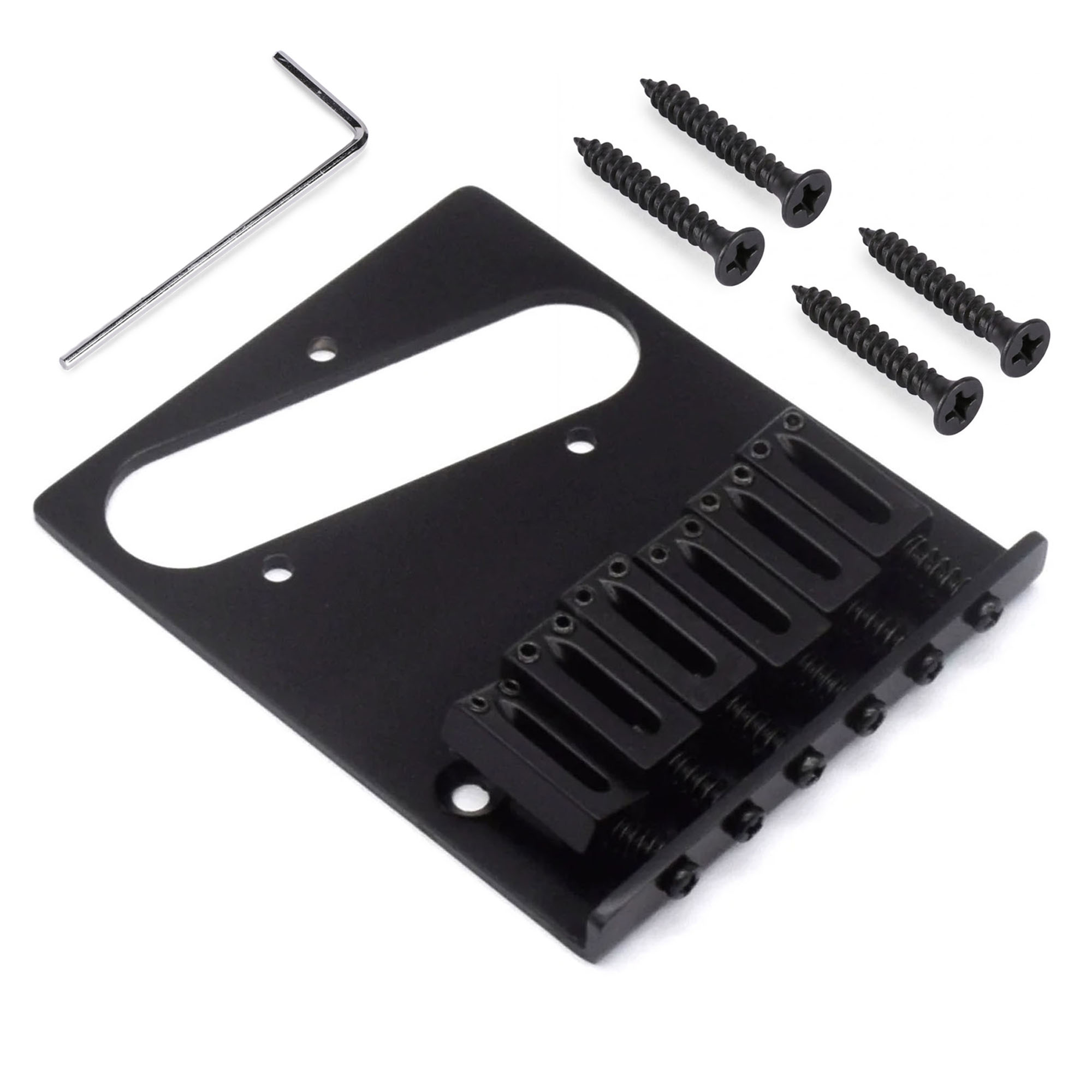 Puente moderno StewMac para tele, negro satinado