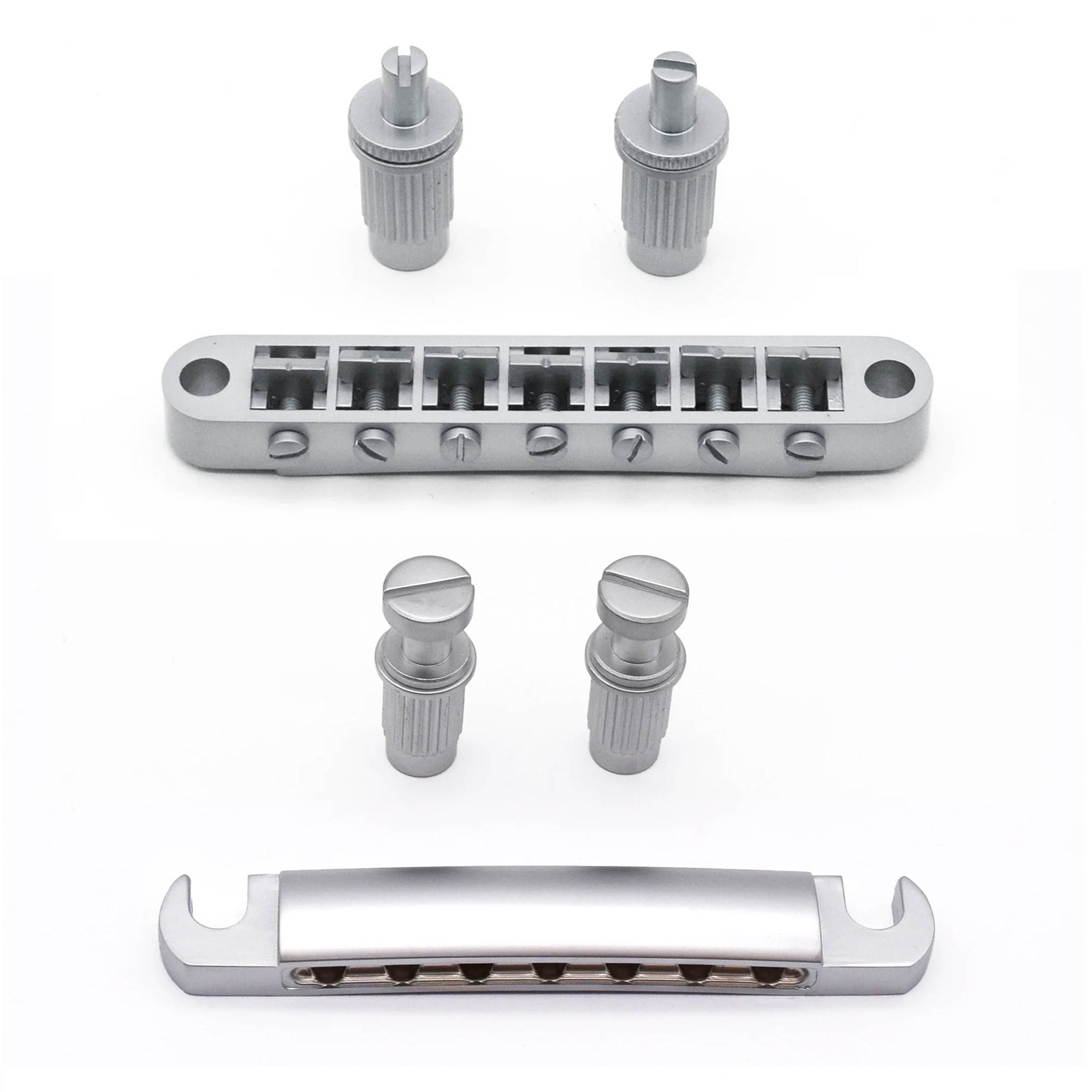 Puente y cordal StewMac Tune-o-matic de 7-String, cromo satinado