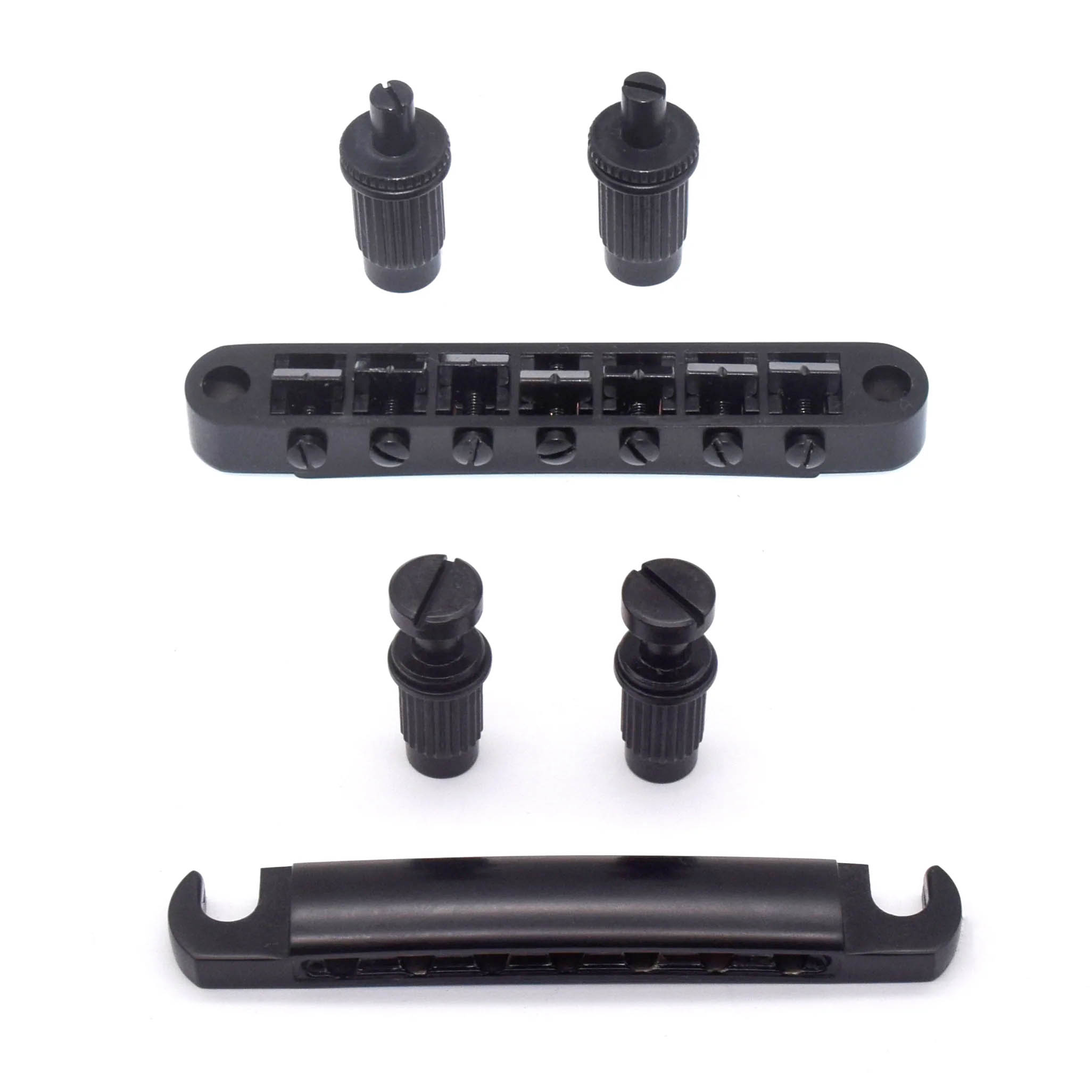 Puente y cordal StewMac Tune-o-matic de 7-String, negro satinado