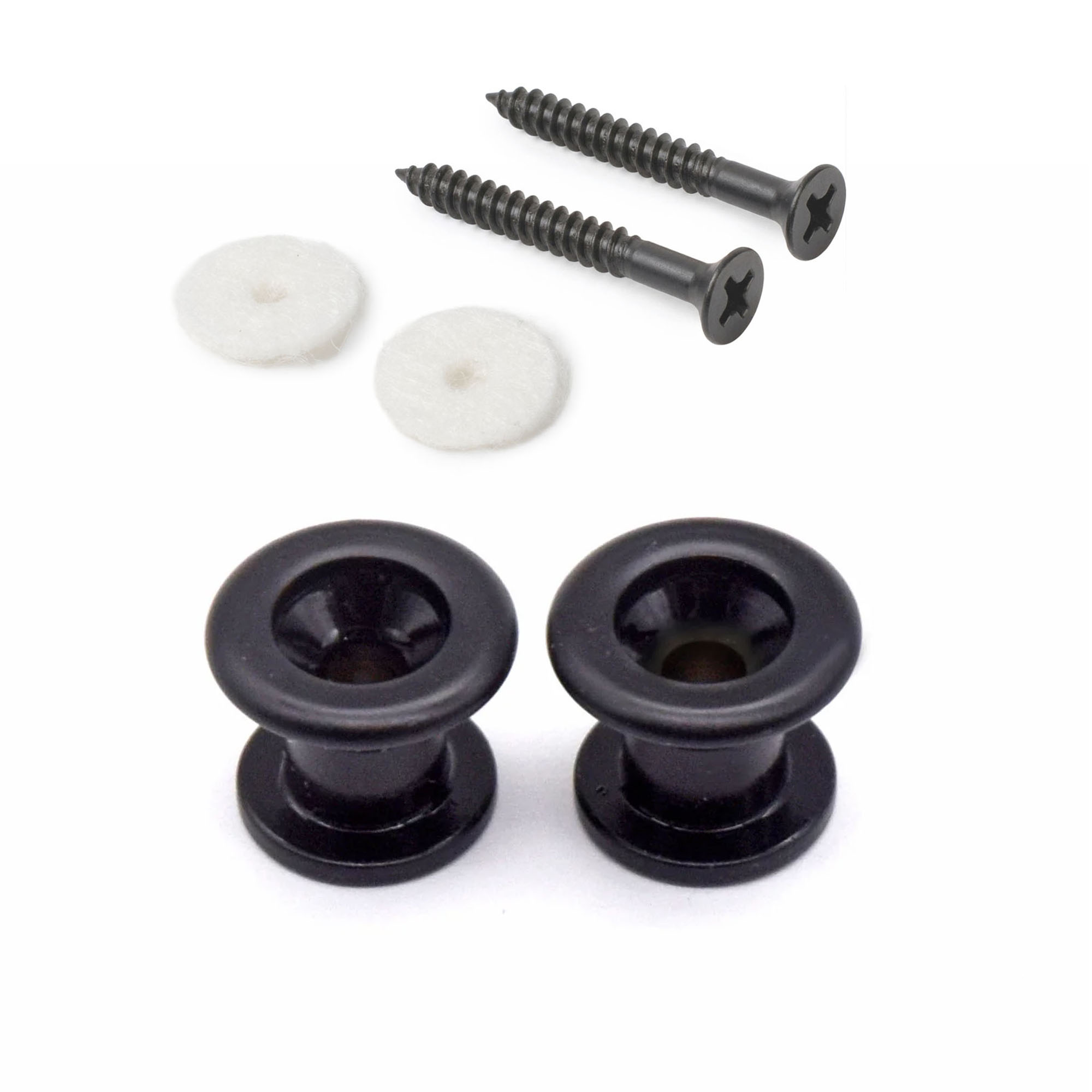 Botones de correa larga StewMac, negros, juego de 2