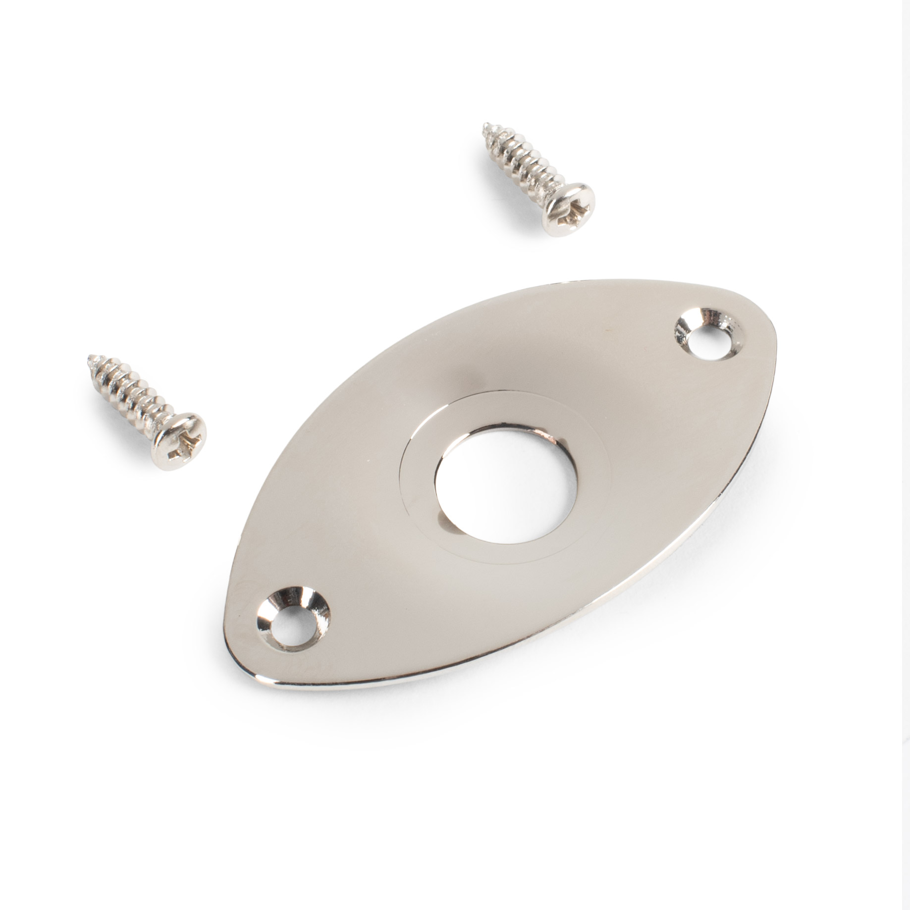 StewMac Oval Jack Plate, Recessed Hole
