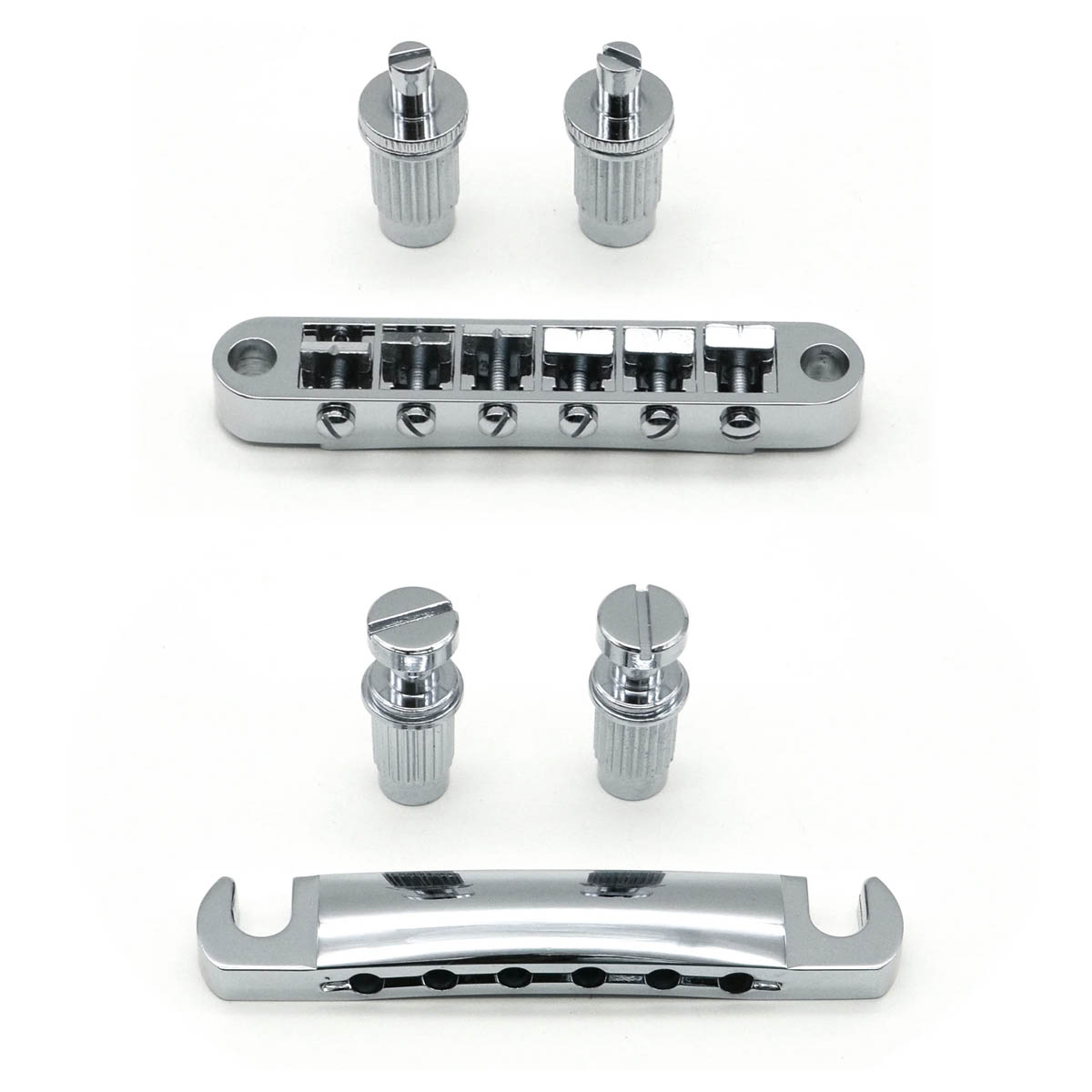 Puente y cordal StewMac Tune-o-matic, cromado