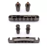 Puente y cordal StewMac Tune-o-matic, níquel negro