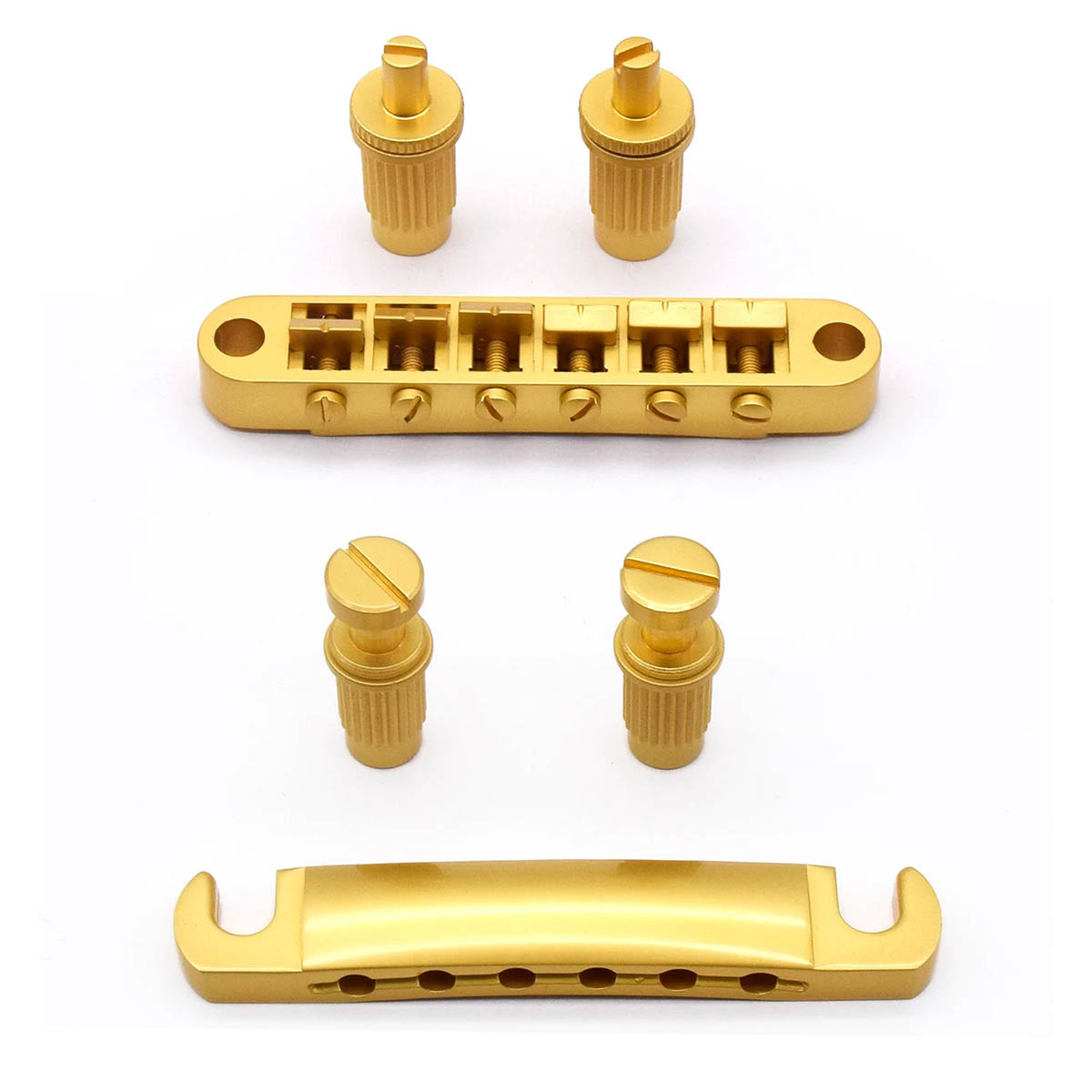 Puente y cordal StewMac Tune-o-matic, oro satinado