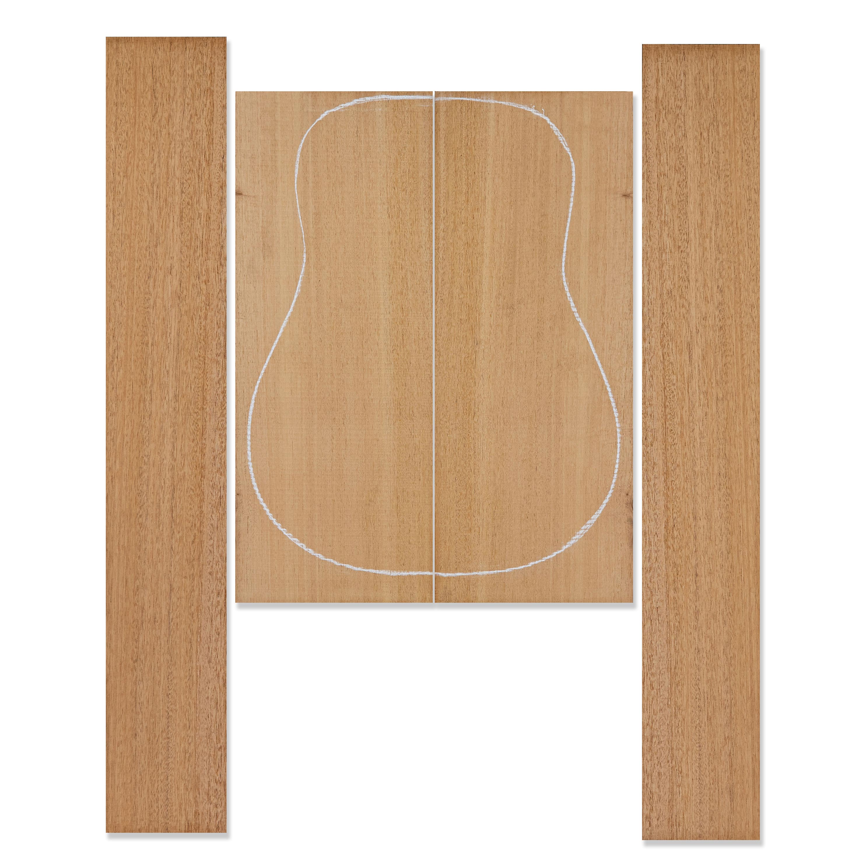 Espalda de caoba hondureña + set de aros para guitarra Dreadnought Espalda de caoba hondureña + set de aros para guitarra Dreadnought